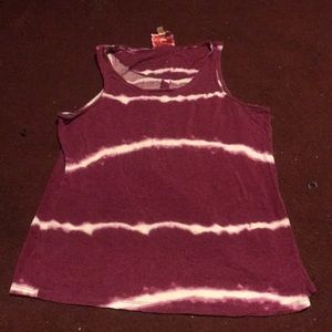 Maroon and whit tank top I believe from target